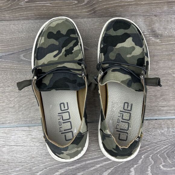 Hey Dude Wendy Women’s Sz 9/EU 40 Camo Green Slip On Comfort Loafers 121417003 - Picture 5 of 10